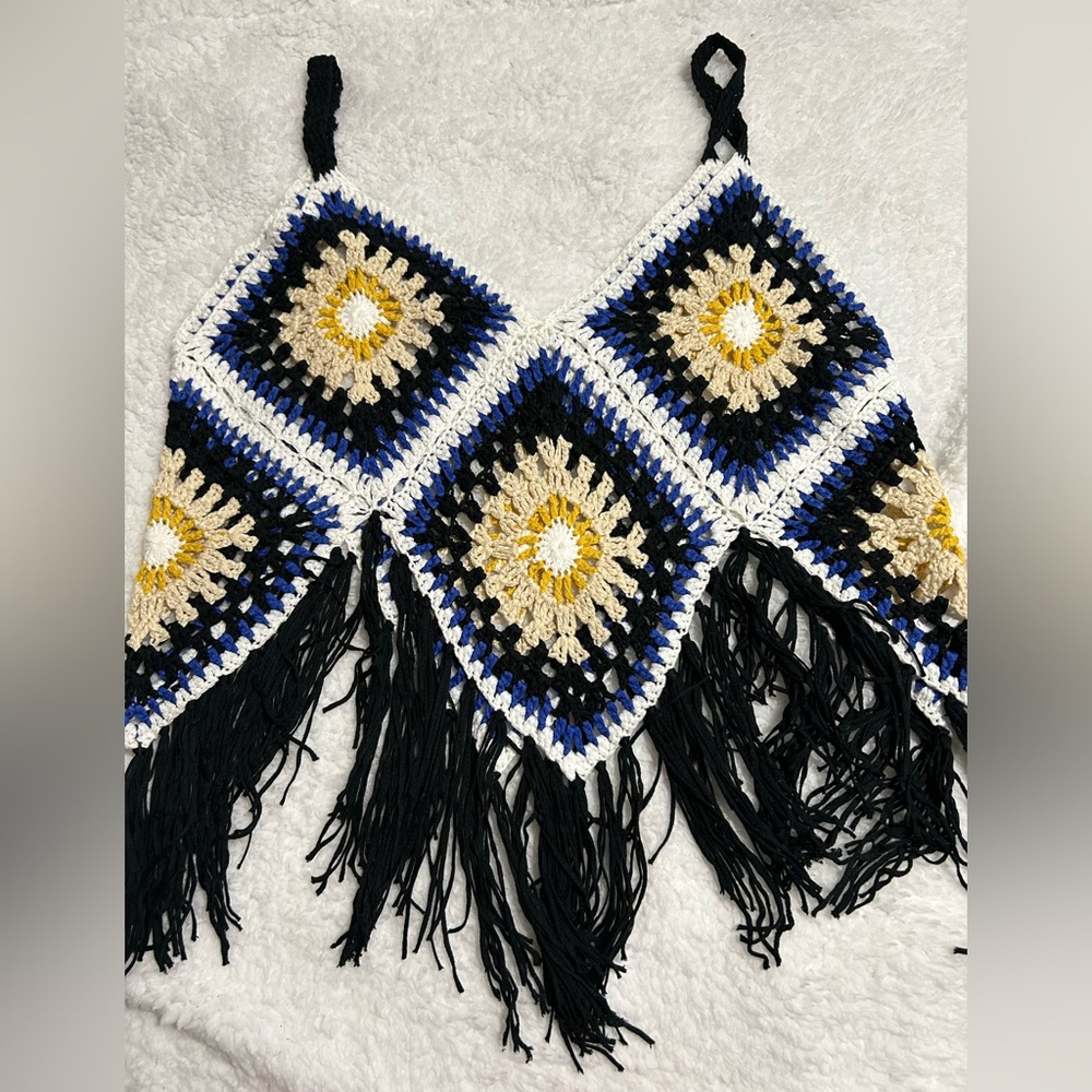 Crochet Fringe Crop Top